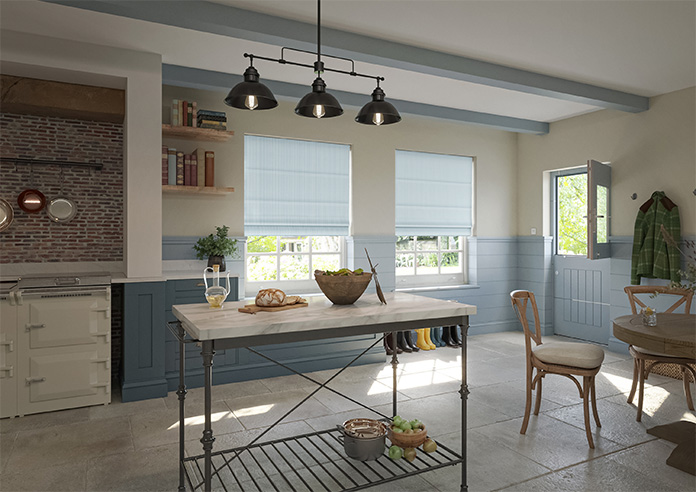 Nautical Stripes, Blue Sails - Motorised Roman Blind - Image 6
